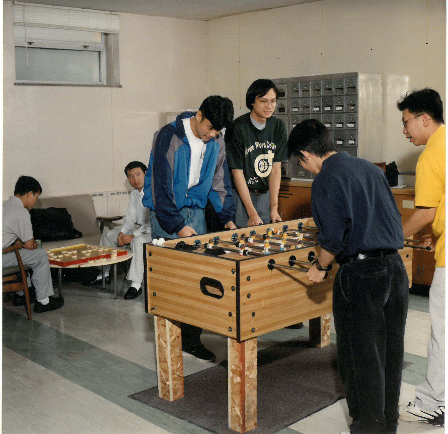 DWC students play foosball