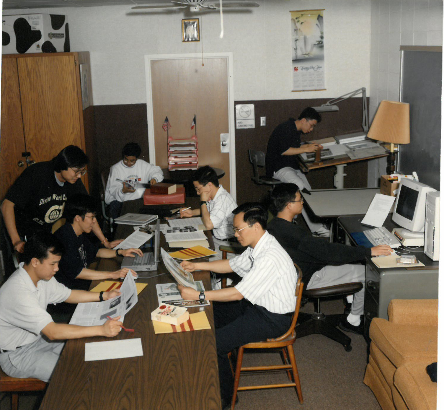 Students work on the Vietnamese magazine